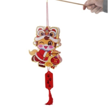 Model nou 2026 - Lanternă portabilă cu iluminare pentru copii, design desen animat, DIY, PVC lanternă cu flori (Anul Calului)