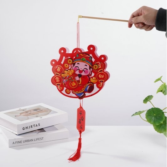 Model nou 2026 - Lanternă portabilă cu iluminare pentru copii, design desen animat, DIY, PVC lanternă cu flori (Anul Calului)