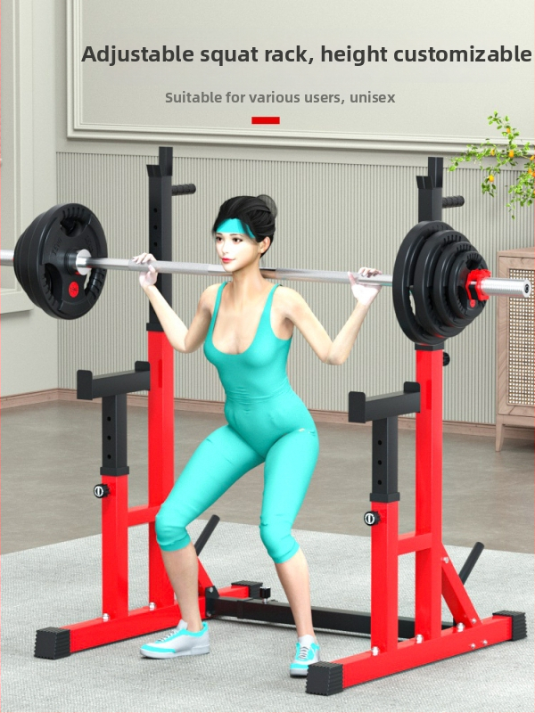 Profesionálny rozdelený stojan na drepy so stojanom na tyč a lavičkou na bench press, nastaviteľné fitness zariadenie na zdvíhanie s integrovanou lavicou