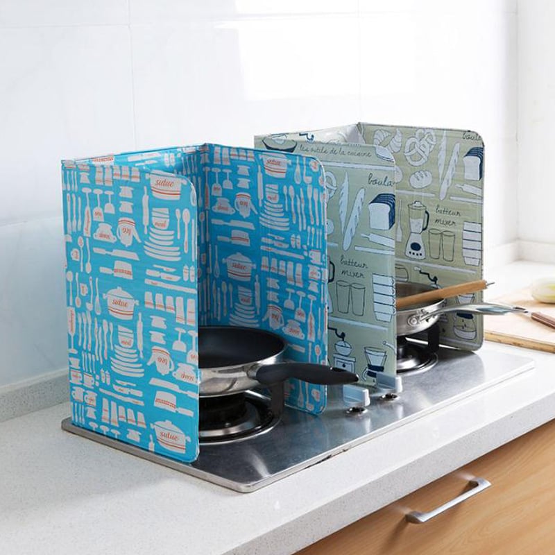 Protecție împotriva stropilor de ulei în bucătărie, plăcuță din aluminiu rezistentă la temperaturi înalte, pentru plită cu un arzător, 83×39 cm