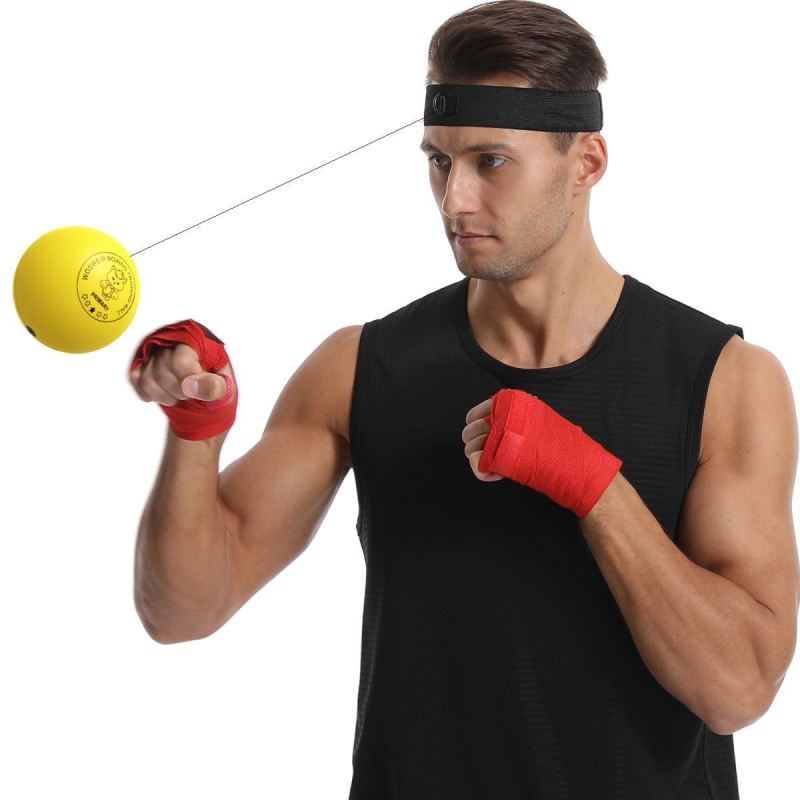 Boxerska reakcijska lopta s montiranom na glavi – fitnes lopt za trening odraslih, lopta za odskok