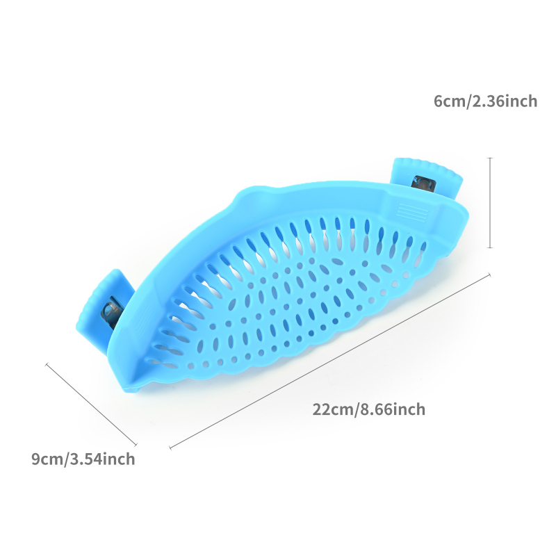 Scurgător pentru oală din silicon și oțel inoxidabil, cu clemă și protecție la margine – filtru pentru fructe și legume, etanș la scurgeri