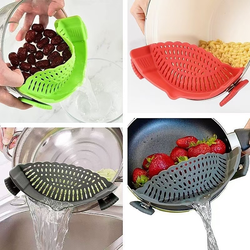 Drenaj din silicon pentru marginea oalei, pentru legume și paste