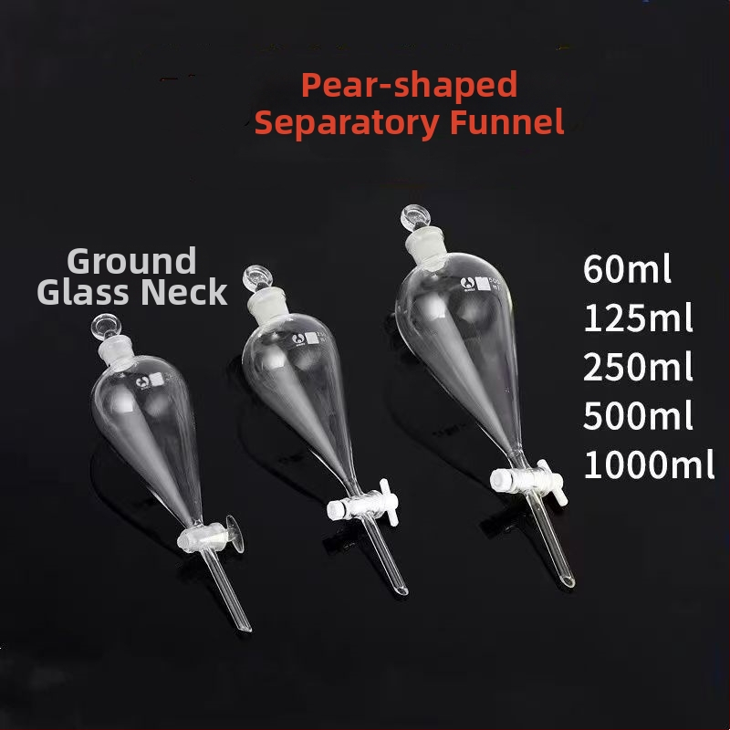 Deliaca fľaša v tvare hrušky, sklenená alebo PTFE, 60 ml, 125 ml, 250 ml, 500 ml, 1000 ml
