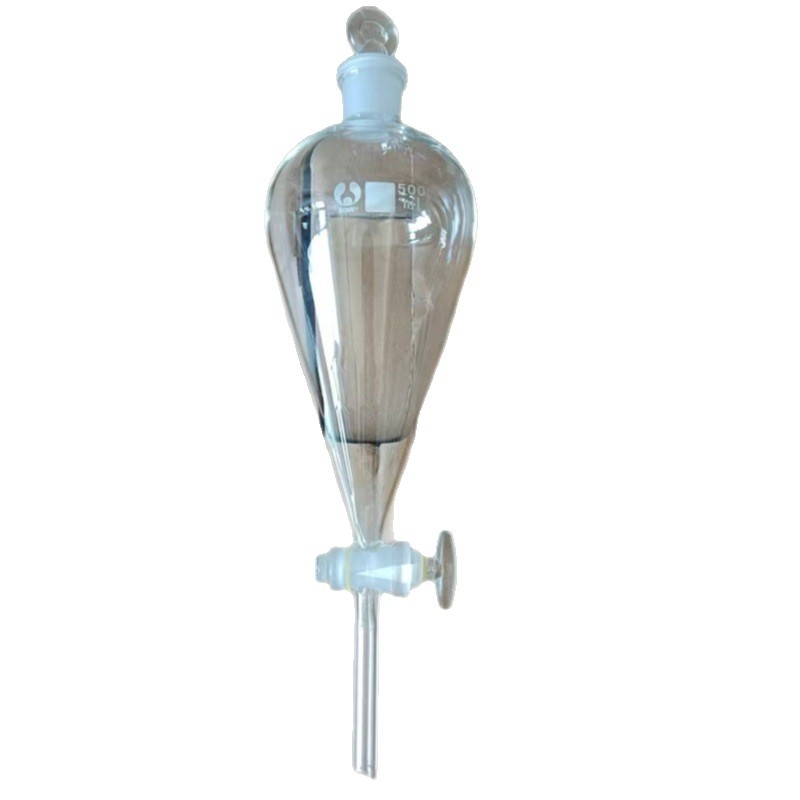 Pâlnie de separare în formă de pară, din sticlă sau PTFE, 60 ml, 125 ml, 250 ml, 500 ml, 1000 ml