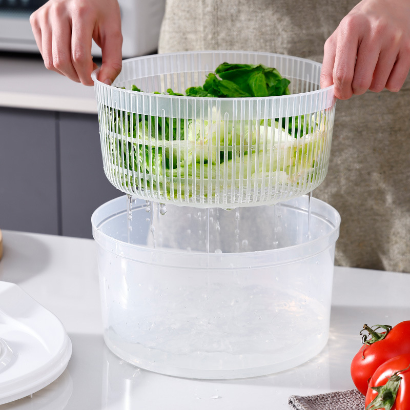 Spinner manual pentru salate și legume, dehidrator pentru fructe, ustensilă de bucătărie cu coș de scurgere