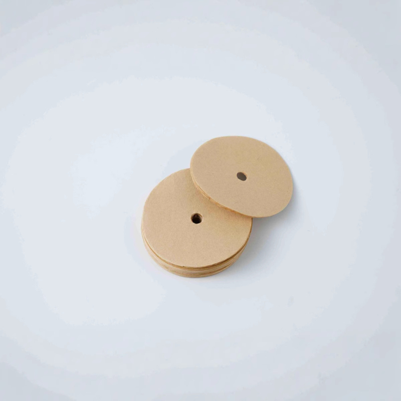 Filtru de cafea circular, 95 mm, din pulpă de lemn, pentru infuzie manuală, culoare albă/naturală, cu găuri