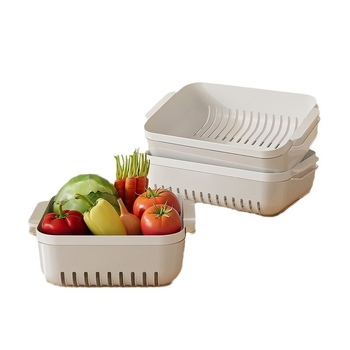 Coș dublu nivel pentru spălarea legumelor și fructelor, din PET plastic