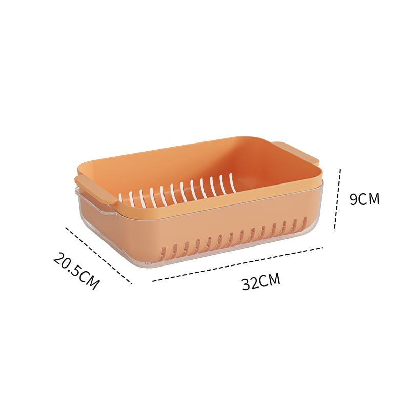 Coș dublu nivel pentru spălarea legumelor și fructelor, din PET plastic