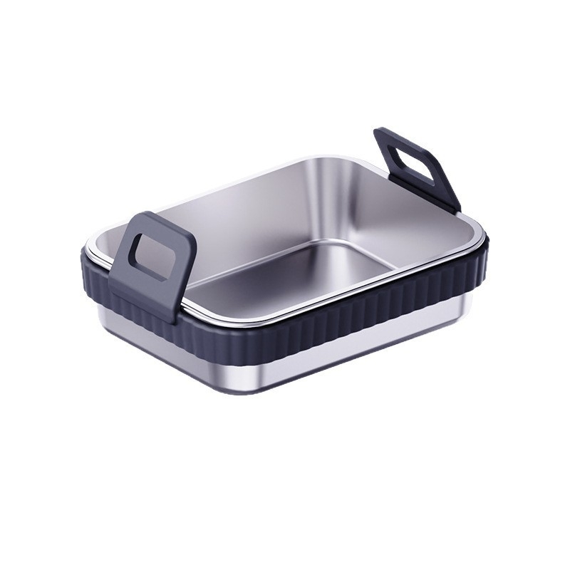 Tavă din oțel inoxidabil cu mâner din silicon pentru air fryer, protecție anti-arsuri — set de accesorii pentru grill
