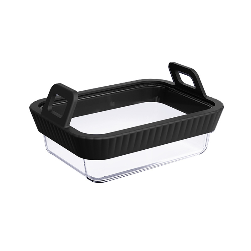 Tavă din oțel inoxidabil cu mâner din silicon pentru air fryer, protecție anti-arsuri — set de accesorii pentru grill