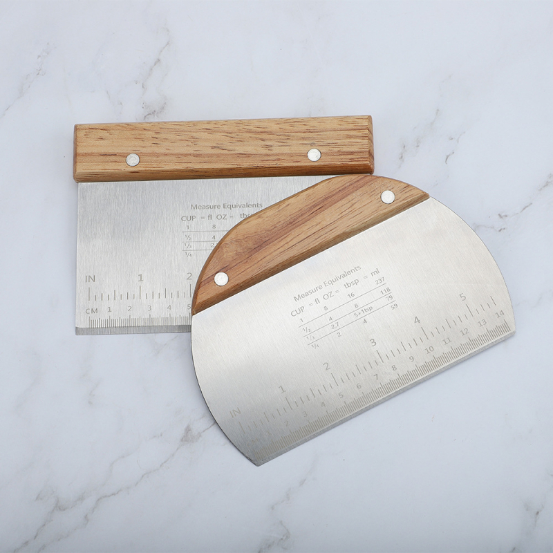 Spatulă de bucătărie din oțel inoxidabil, lamă plată, cu mâner din lemn sau plastic