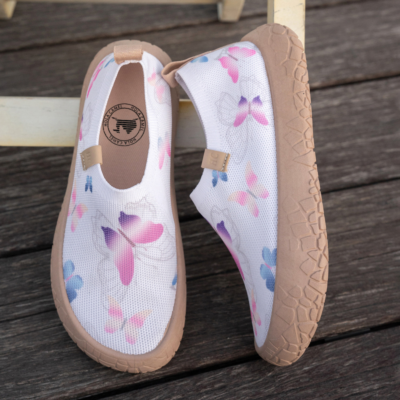 Női vastag talpú cipő rejtett magasságemeléssel, tavaszi puha talpú sportos–szabadidős slip-on cipő, széles, csúszásmentes