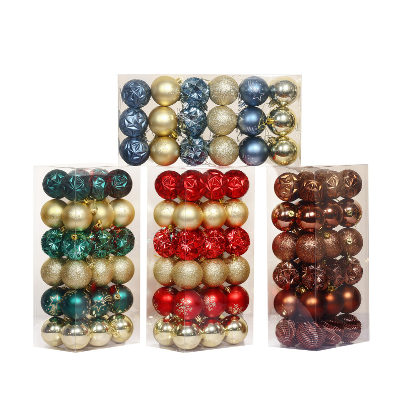 Set de 36 globuri de Crăciun, 6 cm, pentru brad