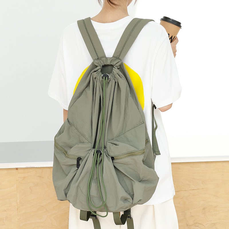 Najlonski ruksak s vezicom, japanskog stila, casual i minimalistički