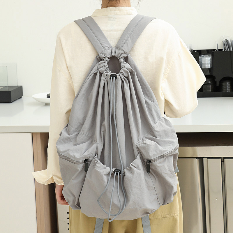 Najlonski ruksak s vezicom, japanskog stila, casual i minimalistički