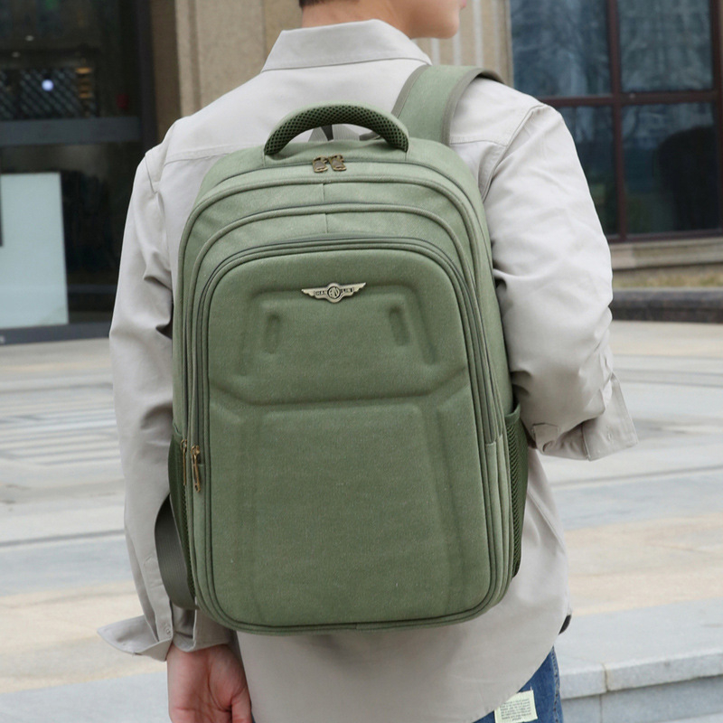 Ranac od platna visoke kapacitete, ojačano platno, za putovanja, unisex, kompatibilan s 14-inčnim prijenosnikom
