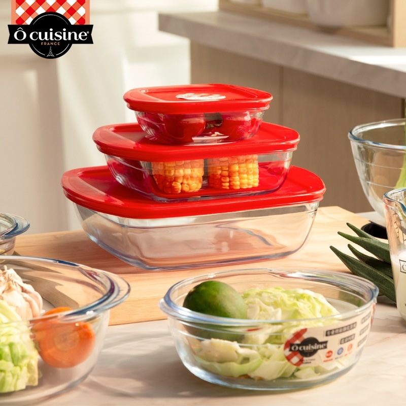 Ocuisine Γυάλινο Δοχείο Αποθήκευσης Τροφίμων, Κουτί Μεσημεριανού για Ψύξη/Ψυγείο, Κουτί για Σνακ, Βορειοευρωπαϊκού Μινιμαλιστικού Στυλ