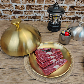 Capac rotund din oțel inoxidabil pentru alimente, rezistent la ulei, potrivit pentru teppanyaki/grill, hoteluri și restaurante