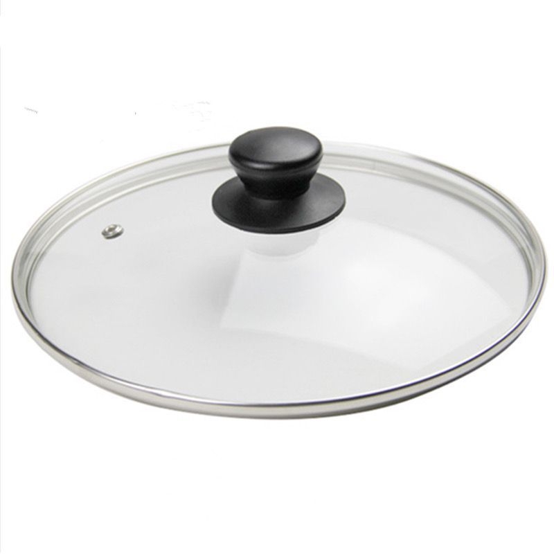 Capac din sticlă temperată, margine din oțel inox – capac universal pentru wok, oală și tigaie, compatibil cu vase antiaderente