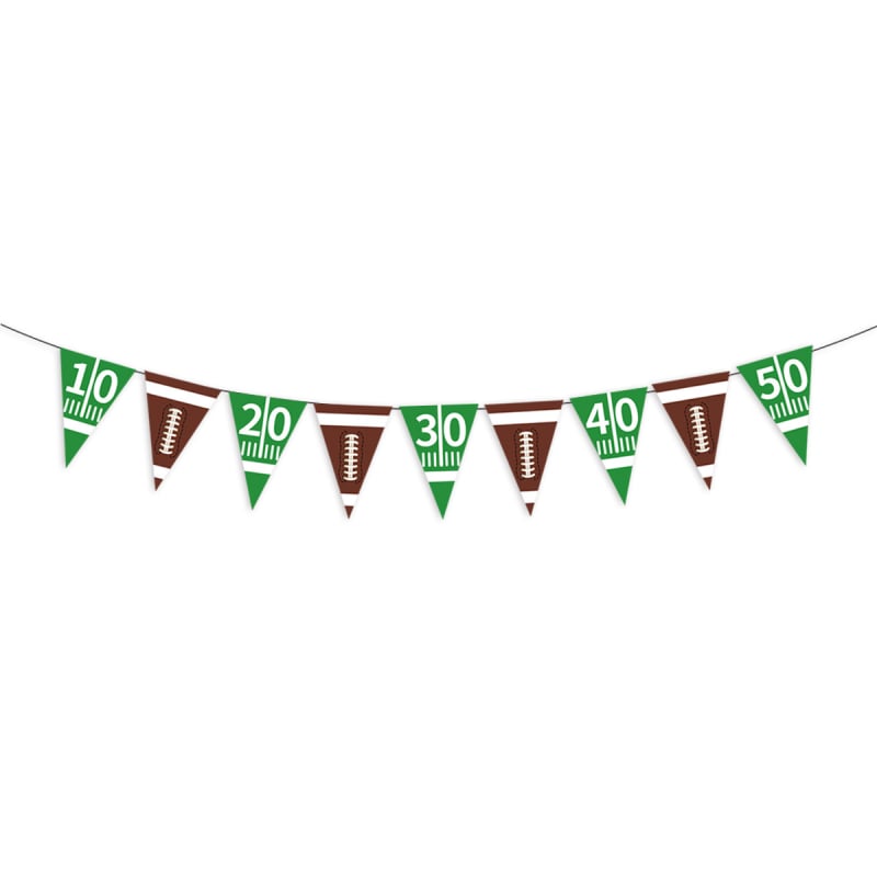 Set nou de decorațiuni pentru petrecere cu tema Super Bowl și rugby: steaguri cu litere, banner și steaguri triunghiulare pentru decorul scenei