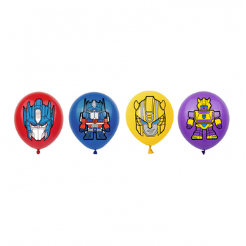 Set de decorațiuni pentru petrecere cu temă Transformers: banner, stegulețe, ornamente pentru tort și baloane