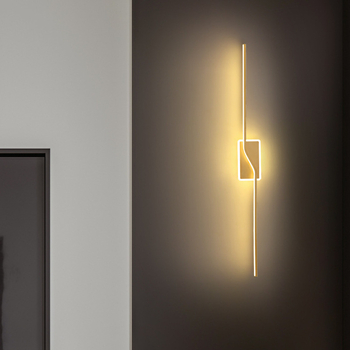 Lampa de perete din fier, cu abajur acrilic — LED liniar pentru living și dormitor