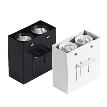 Lumină LED pentru canal pătrat, carcasă din aluminiu și lemn, downlight cu grilă cu două capete montat pe suprafață și proiector încasat