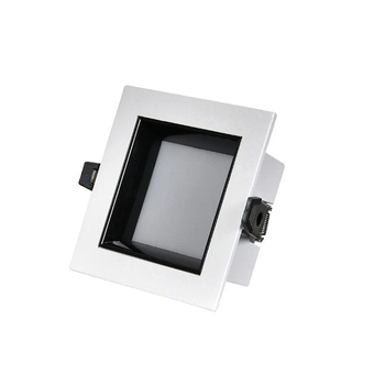 Downlight LED pătrat cu grilaj, deschidere mare, finisaj negru, iluminare de plafon pentru magazine de haine, înaltă luminozitate