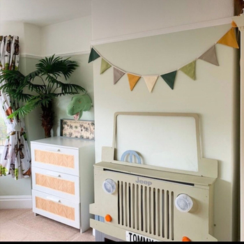 Guirlandă din bumbac 100% crep, cu steaguri triunghiulare, decor pentru camera copiilor și grădiniță