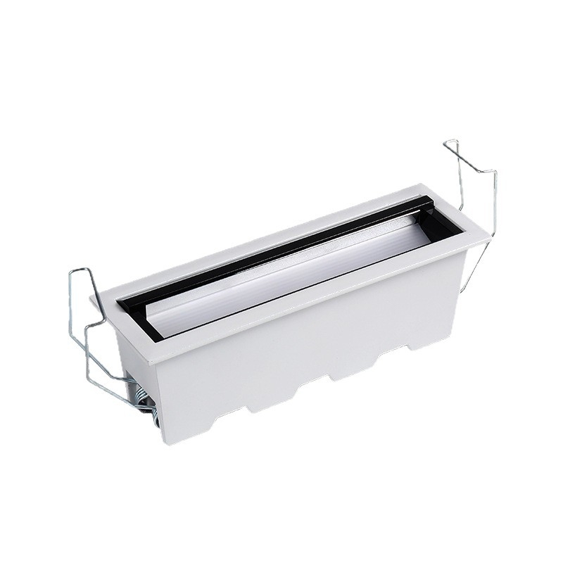LED încastrat polarizat, linie LED pentru plafon și perete, destinat birourilor și hotelurilor, grilă anti-reflex, fără lumină principală