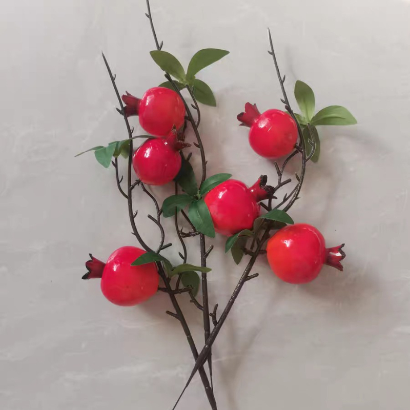 Ramuri artificiale cu mere, rodie, portocale, kaki și lămâi pentru aranjamente florale de interior