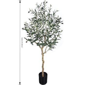 Arbore de măslin artificial cu aspect realist, demontabil, decor interior pentru living, plantă de podea