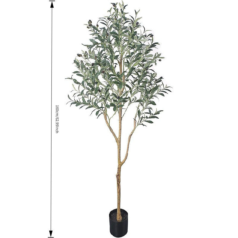 Arbore de măslin artificial cu aspect realist, demontabil, decor interior pentru living, plantă de podea