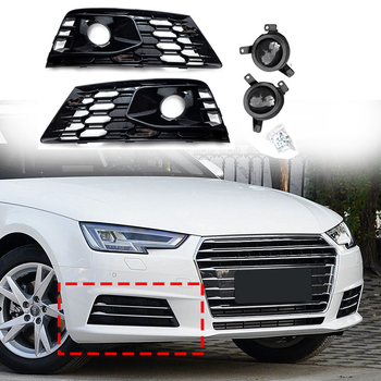 Audi A4 fényszóró rács méhsejt mintázattal, fényes fekete kivitel, fényszórófedél és légbeömlő rács, alkatrész száma 8W0807681