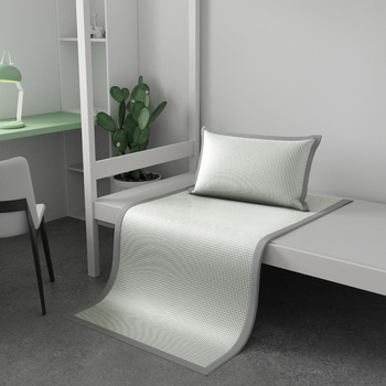 Covoraș răcitor Ice Silk Jacquard, model Houndstooth, țesătură netă, pentru pat de 1,5 m, pliabil