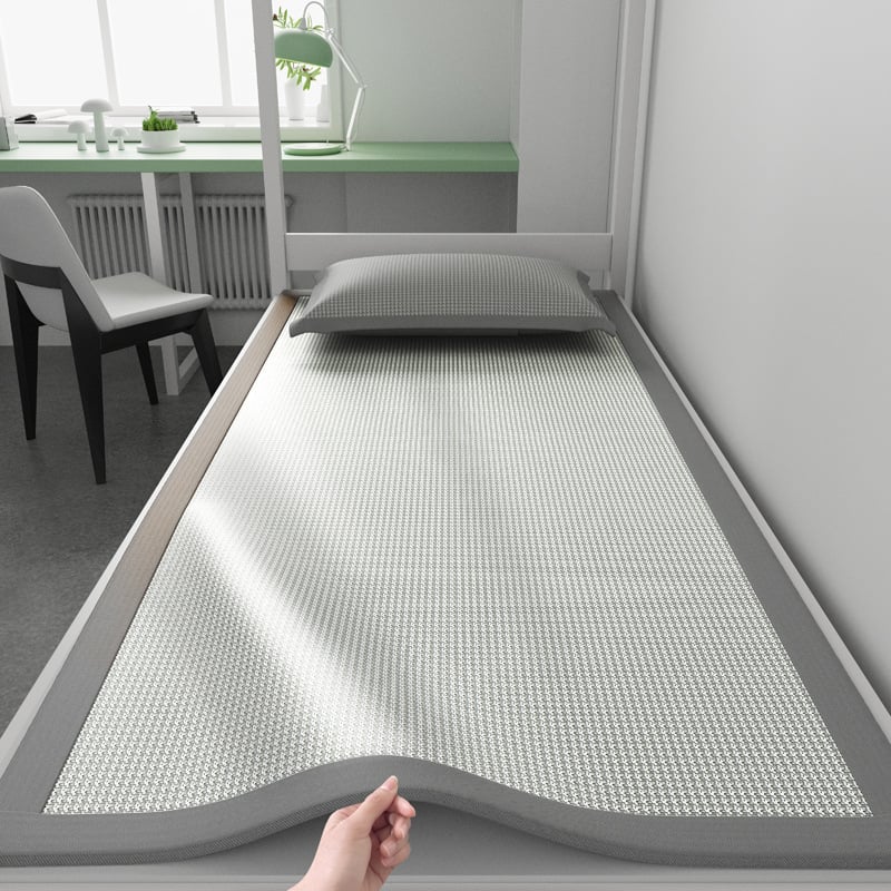 Covoraș răcitor Ice Silk Jacquard, model Houndstooth, țesătură netă, pentru pat de 1,5 m, pliabil