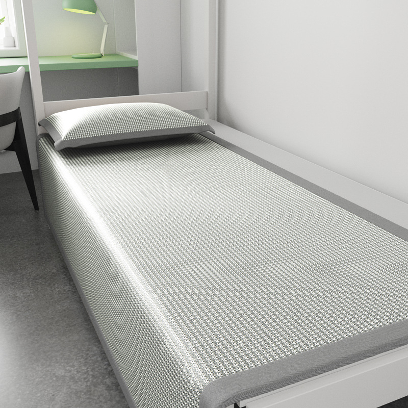 Covoraș răcitor Ice Silk Jacquard, model Houndstooth, țesătură netă, pentru pat de 1,5 m, pliabil