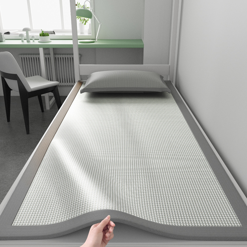 Covoraș răcitor Ice Silk Jacquard, model Houndstooth, țesătură netă, pentru pat de 1,5 m, pliabil