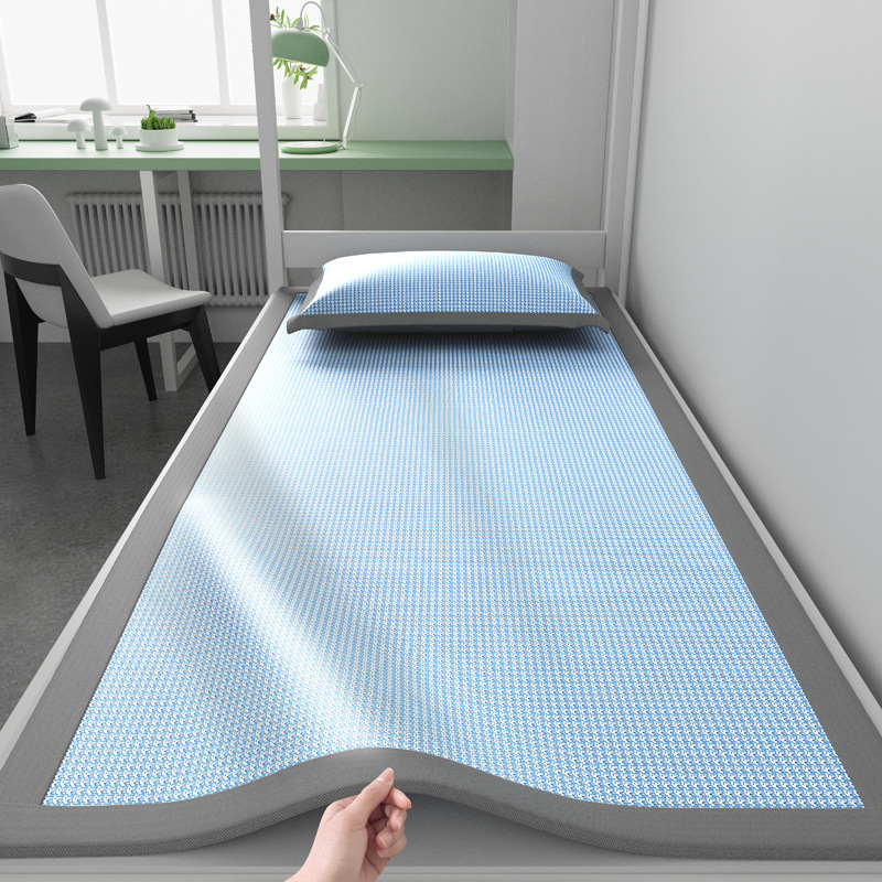 Covoraș răcitor Ice Silk Jacquard, model Houndstooth, țesătură netă, pentru pat de 1,5 m, pliabil