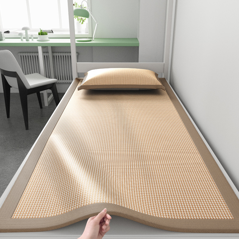 Covoraș răcitor Ice Silk Jacquard, model Houndstooth, țesătură netă, pentru pat de 1,5 m, pliabil