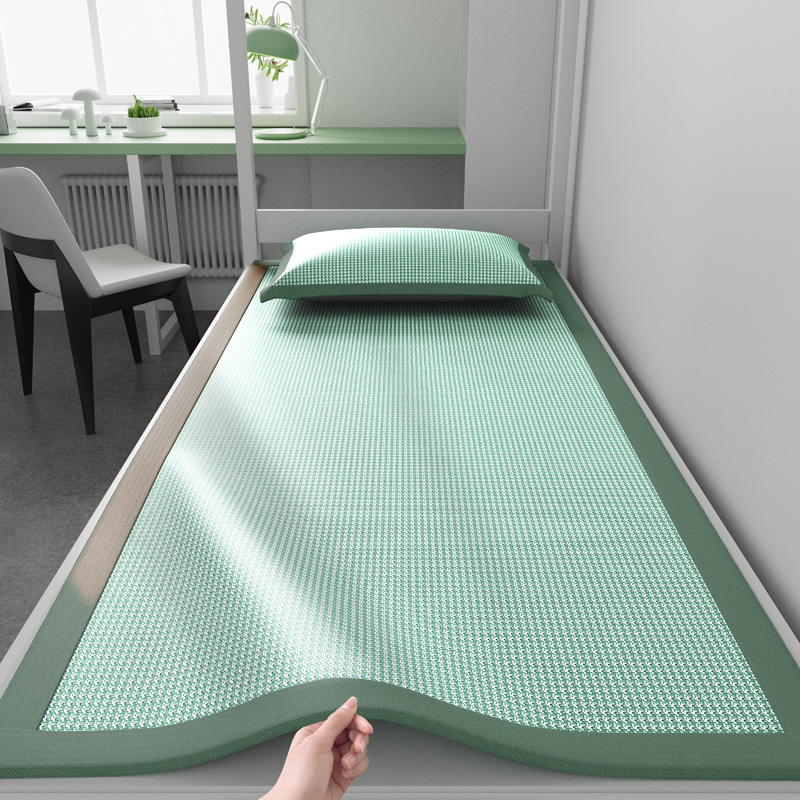 Covoraș răcitor Ice Silk Jacquard, model Houndstooth, țesătură netă, pentru pat de 1,5 m, pliabil