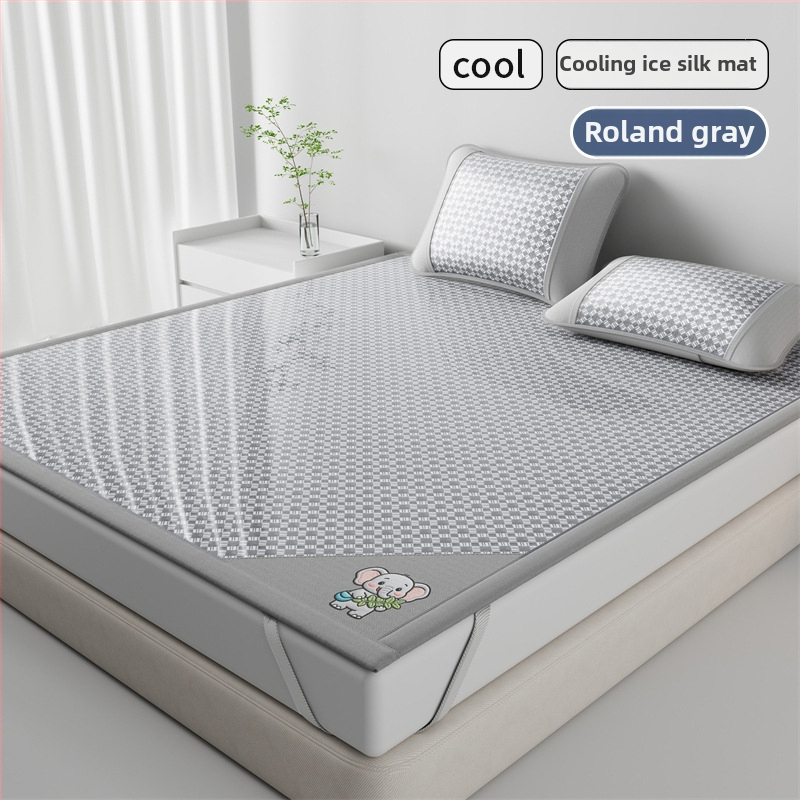Letná chladiaca podložka na posteľ z ice silk, 3-dielna sada, skladacia a prateľná, pre študentskú izbu