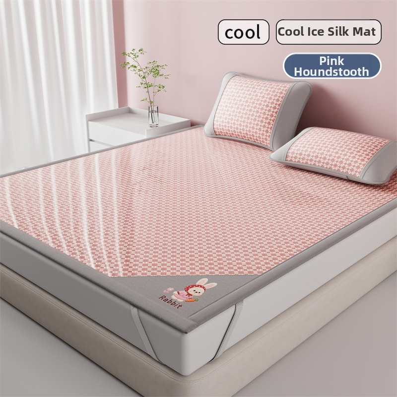 Letná chladiaca podložka na posteľ z ice silk, 3-dielna sada, skladacia a prateľná, pre študentskú izbu