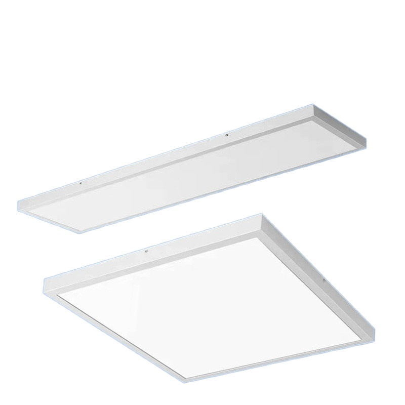 Lampă LED plată pentru tavan, montaj pe suprafață, dimensiuni 600×600 mm și 300×1200 mm, carcasă din aluminiu, pentru birouri și holuri