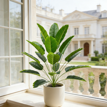 Arbore artificial de banan, plantă biomimetică de interior, decor pentru podea în living