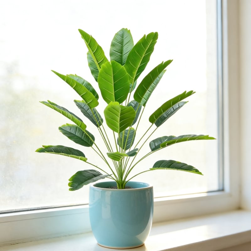 Arbore artificial de banan, plantă biomimetică de interior, decor pentru podea în living