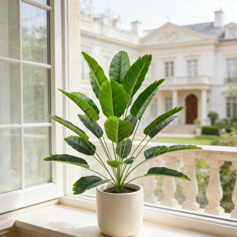 Arbore artificial de banan, plantă biomimetică de interior, decor pentru podea în living