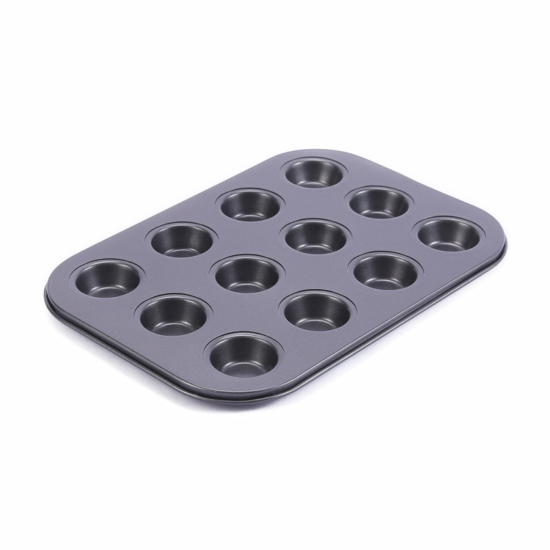 Formă de copt din oțel carbon cu strat antiaderent, construcție îngroșată, multifuncțională, cu 6, 12 și 24 cavități