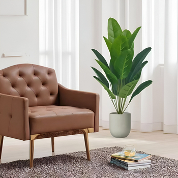 Plantă artificială Bird of Paradise cu frunze mari de banan pentru decor nordic